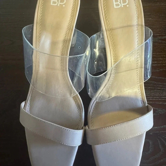 BP women’s clear nude block high Heel Sandal 11M NWOT summer spring party formal - Picture 1 of 6